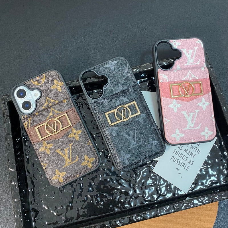 Lou Card Bag Gold Logo iPhone Case