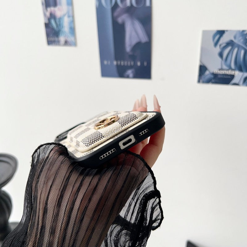 Lou GG New Card Holder Black Camera Cover iPhone Case