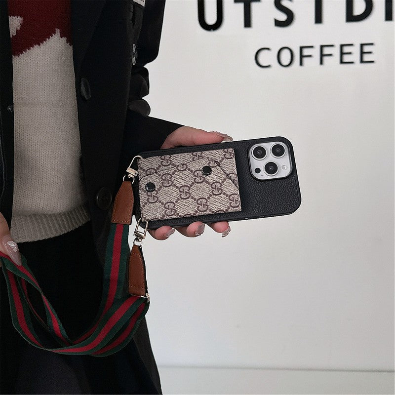 GG Card Holder Crossbody iPhone Case