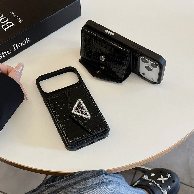 Pra Black Logo Card Bag iPhone Case