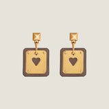 18K As De Coeur Brown H Earrings