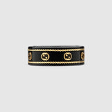 18K GG Interlocking G Icon Black Corundum Ring
