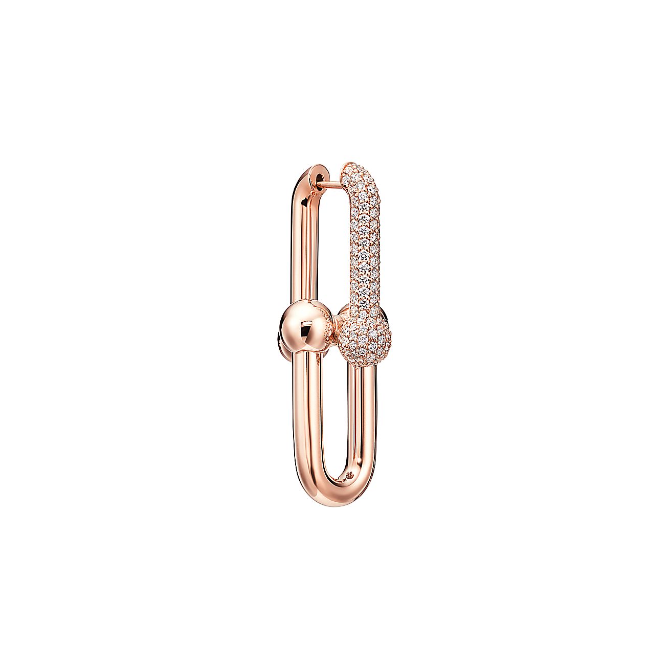 18K T HardWear Large Link Diamonds Earrings