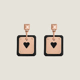 18K As De Coeur Black H Earrings