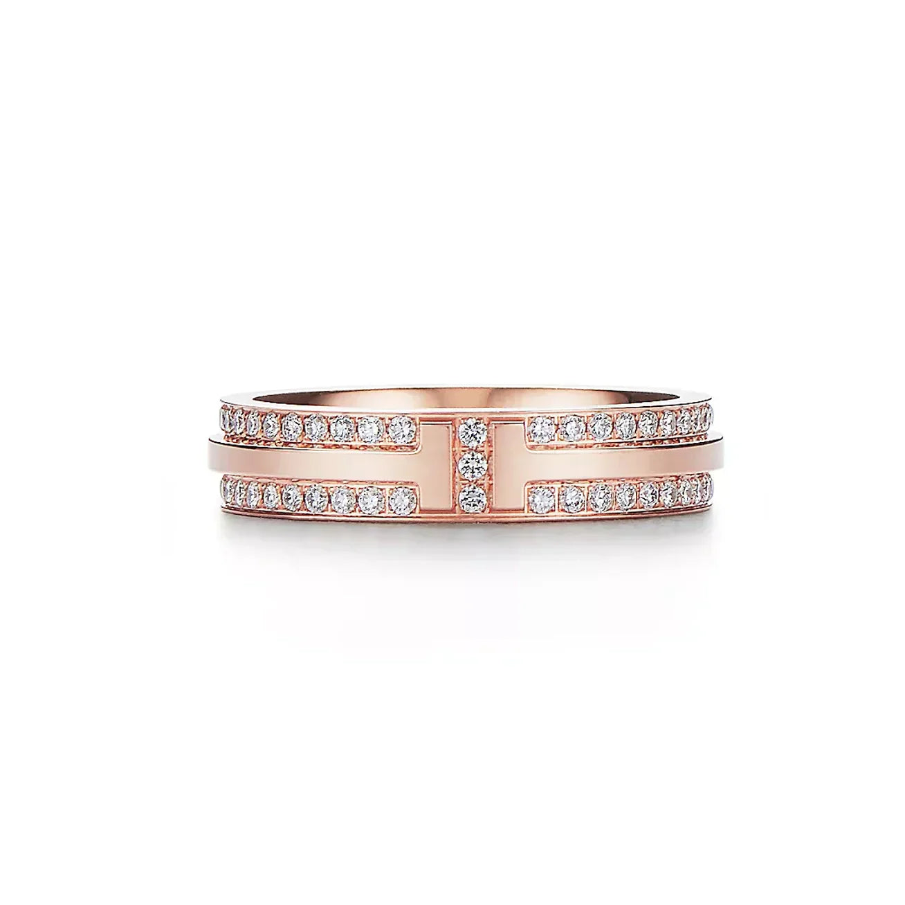 18K T Narrow Pave Diamond Ring