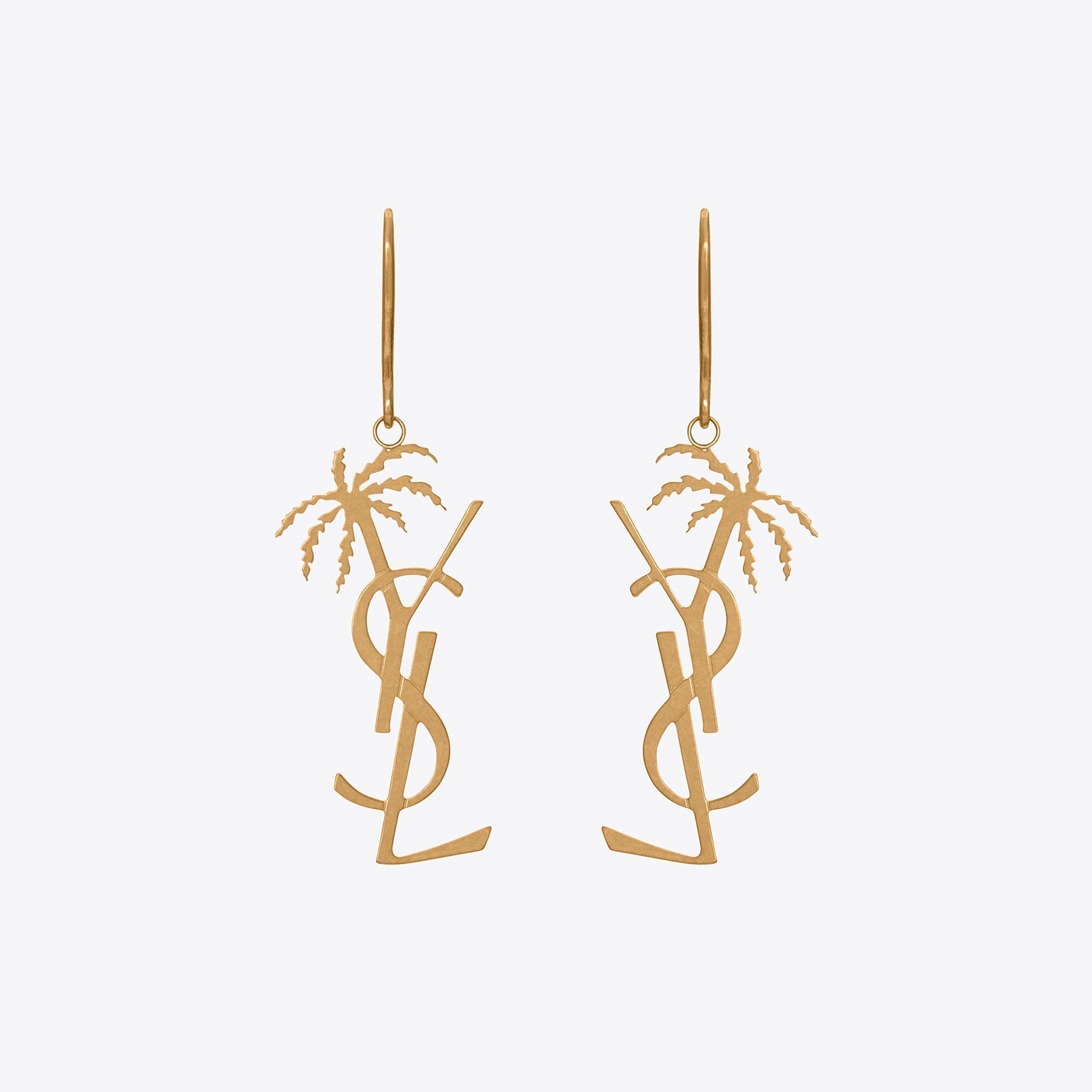 18K Saint Monogram Palmier Statement Earrings