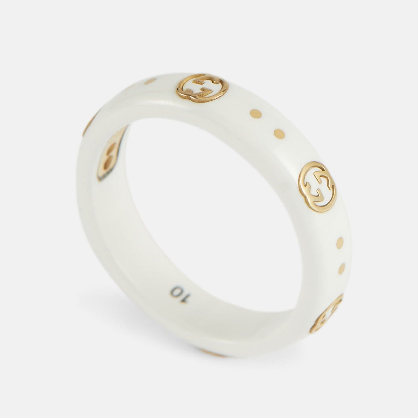 18K GG Icon White Zirconia Ring