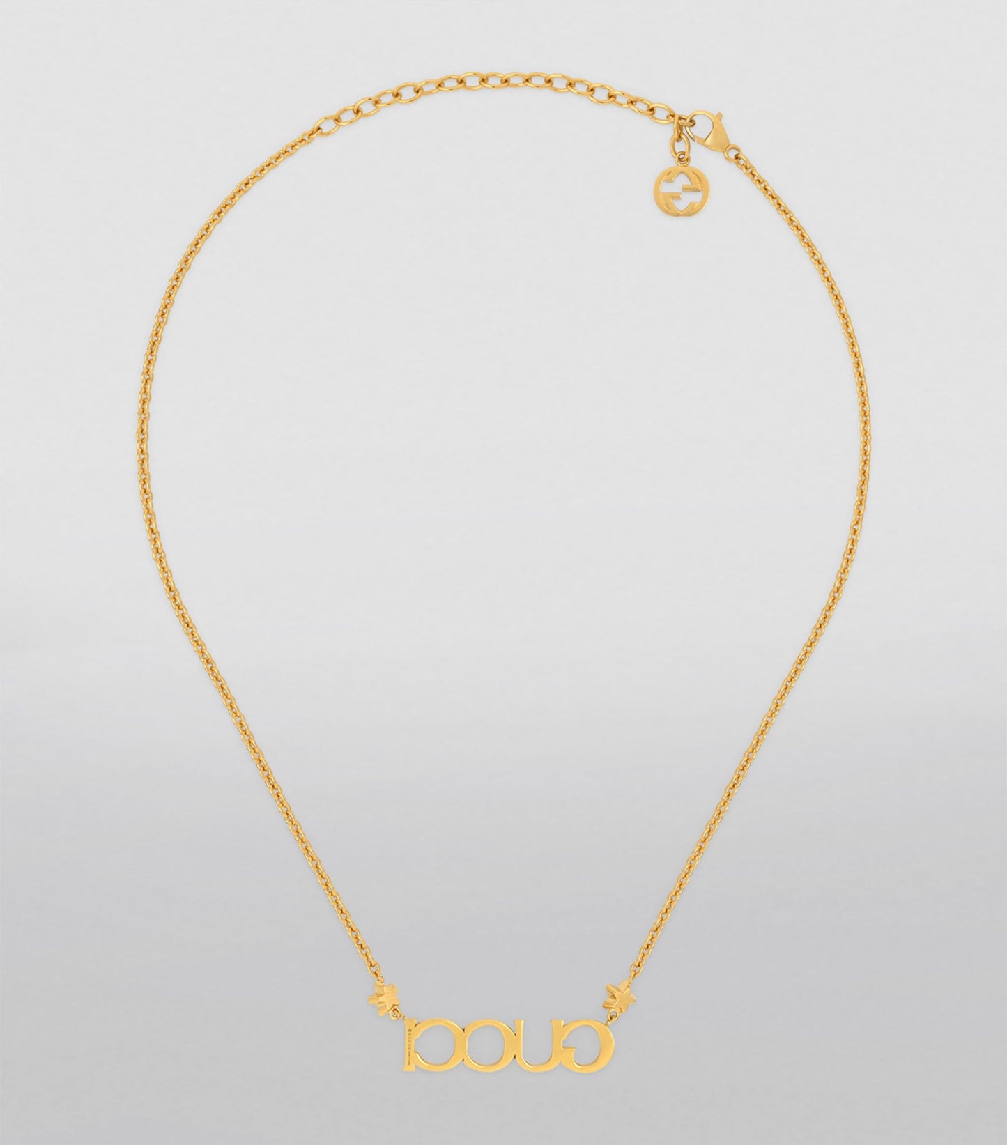 18K GG Embellished Script Letter Necklace