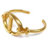 18K CD Navy Logo Bangle Open Cuff Bracelet