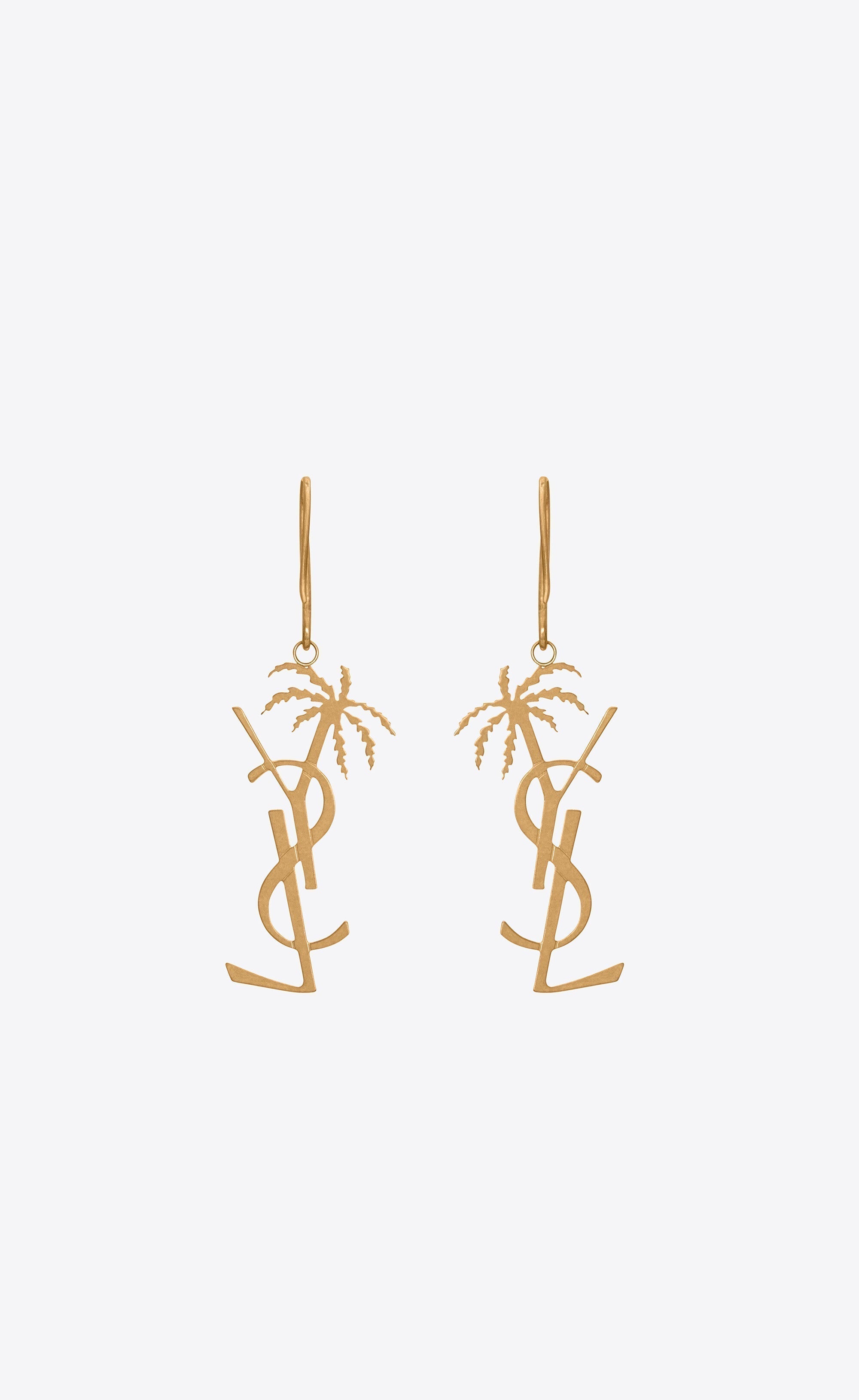 18K Saint Monogram Palmier Statement Earrings