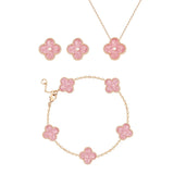 18K Pink Clover Bracelet