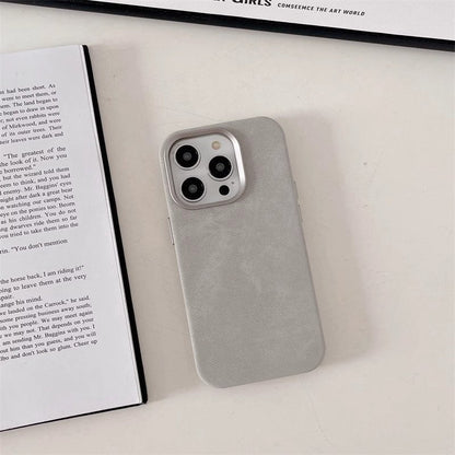 Magnetic Fiber Leather Color iPhone Case