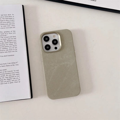 Magnetic Fiber Leather Color iPhone Case