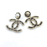18K CC Pearl Drop Earrings
