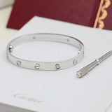 18K White Gold Four Diamonds Love Bracelet