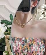 18K CC Crystals Chain Necklace