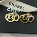 18K CC Heart Diamonds Earrings