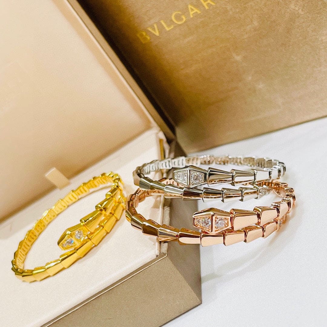 18K BV Serpenti Demi-Pave Diamonds Bracelet