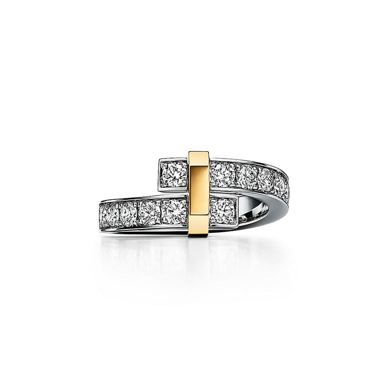 18K T Edge Bypass Ring