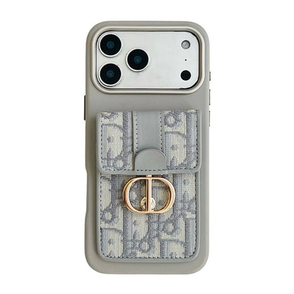 CD Black & Grey Card Bag Chain iPhone Case