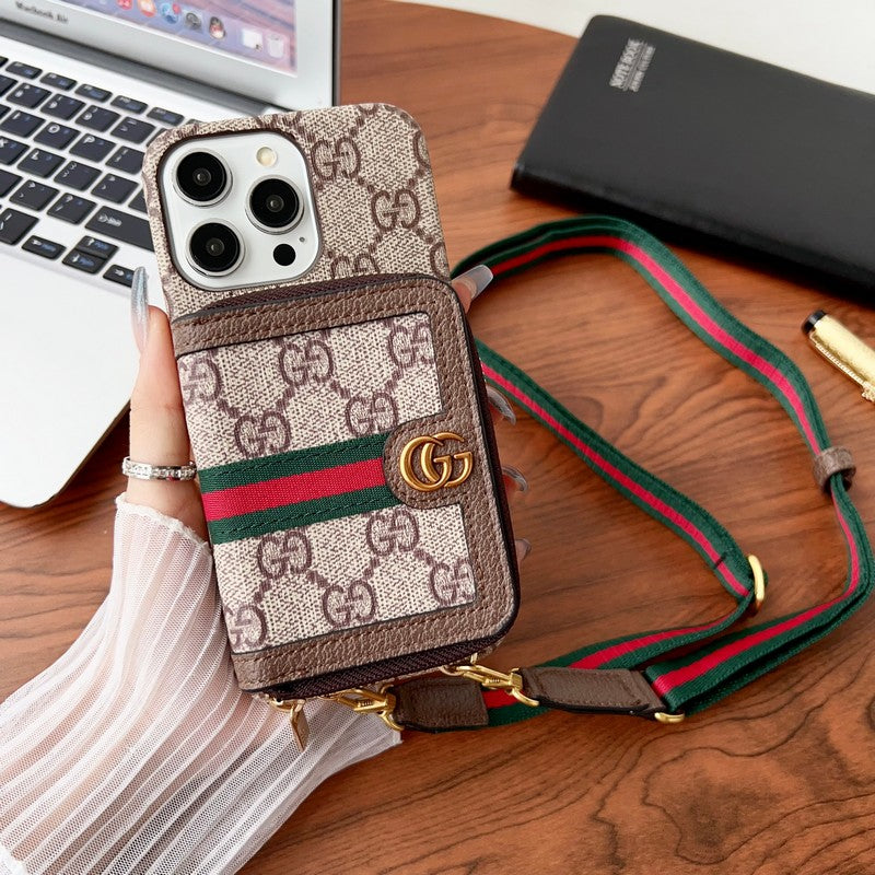 Lou GG Card Holder Chain iPhone Case