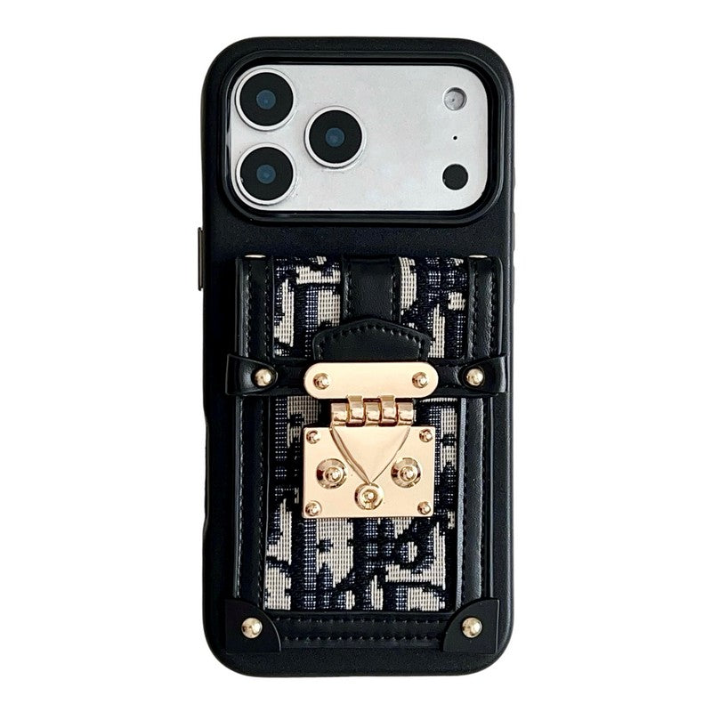 CD Black & Grey Card Bag Lock iPhone Case