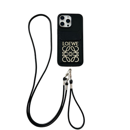 Loe Black & Brown Card Bag Crossbody iPhone Case