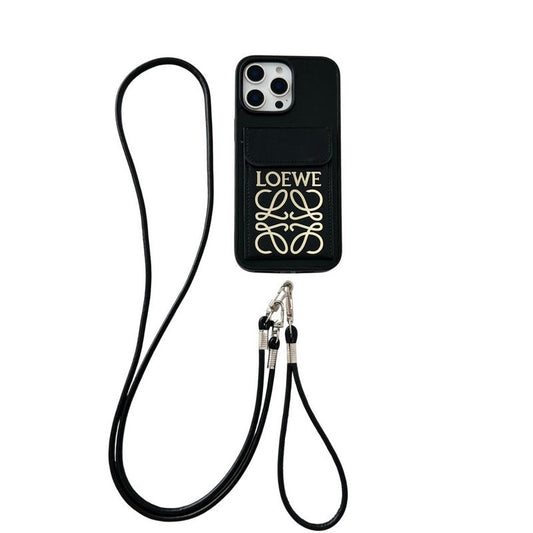 Loe Black & Brown Card Bag Crossbody iPhone Case