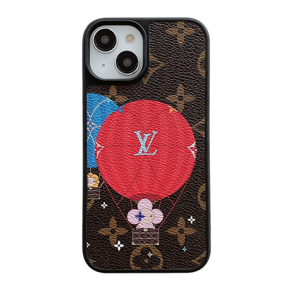 Lou Balloon & Heart Leather iPhone Case