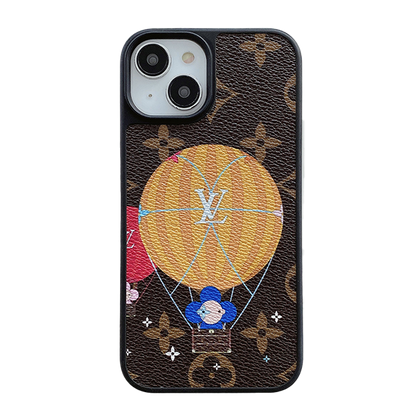 Lou Balloon & Heart Leather iPhone Case