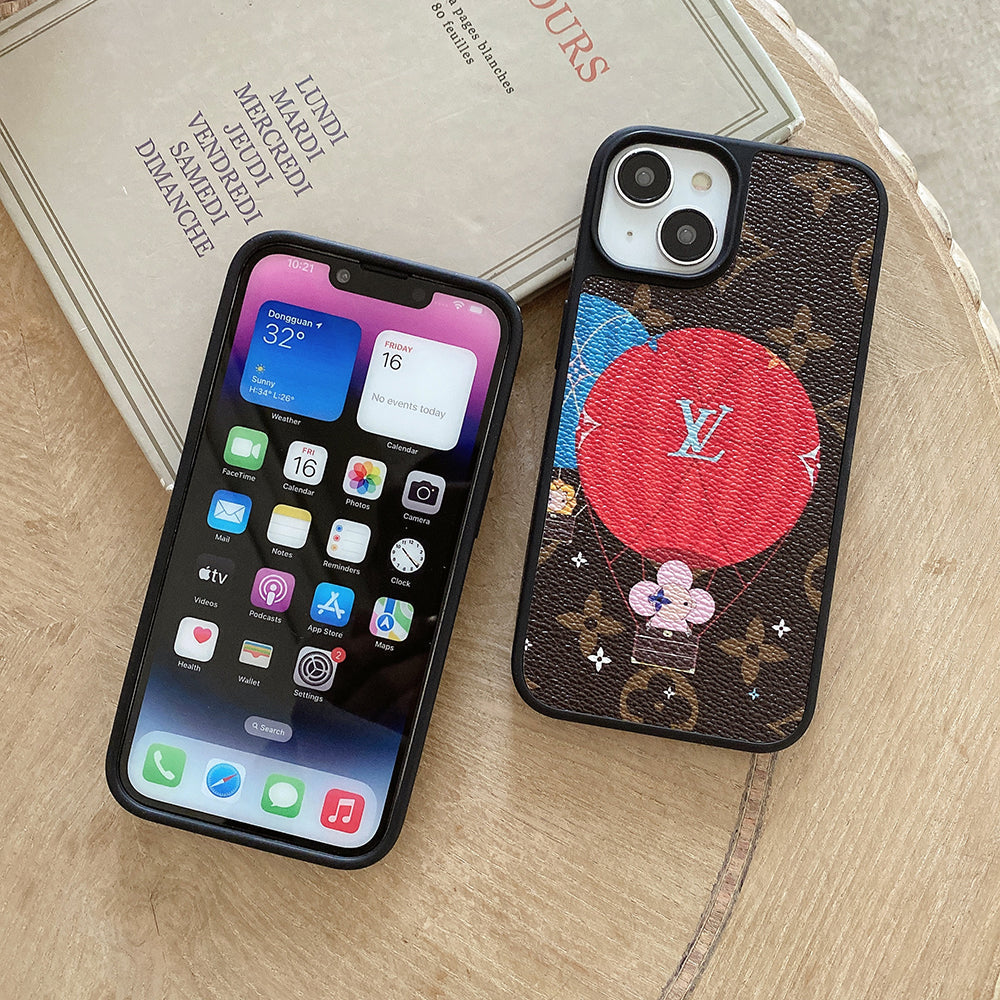 Lou Balloon & Heart Leather iPhone Case