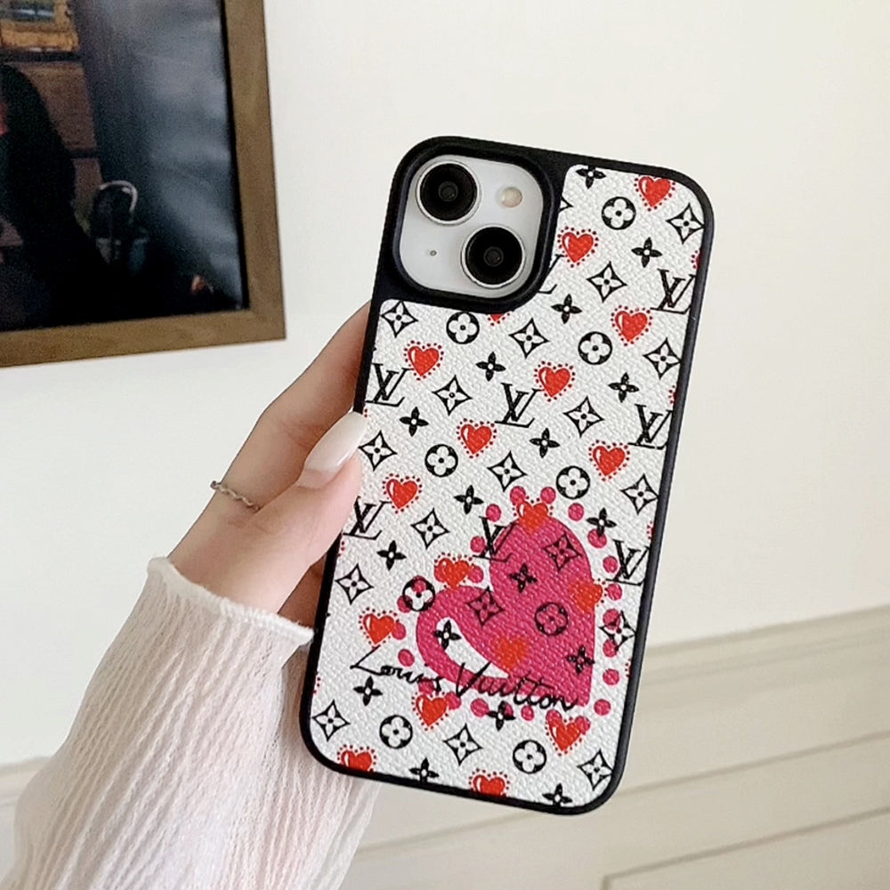 Lou Balloon & Heart Leather iPhone Case
