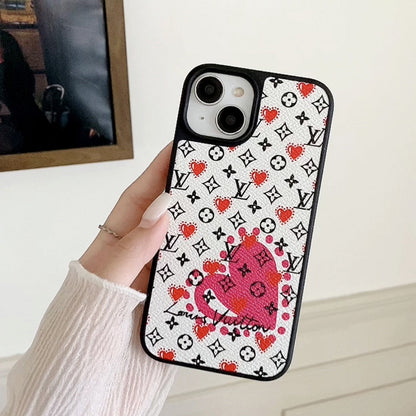 Lou Balloon & Heart Leather iPhone Case