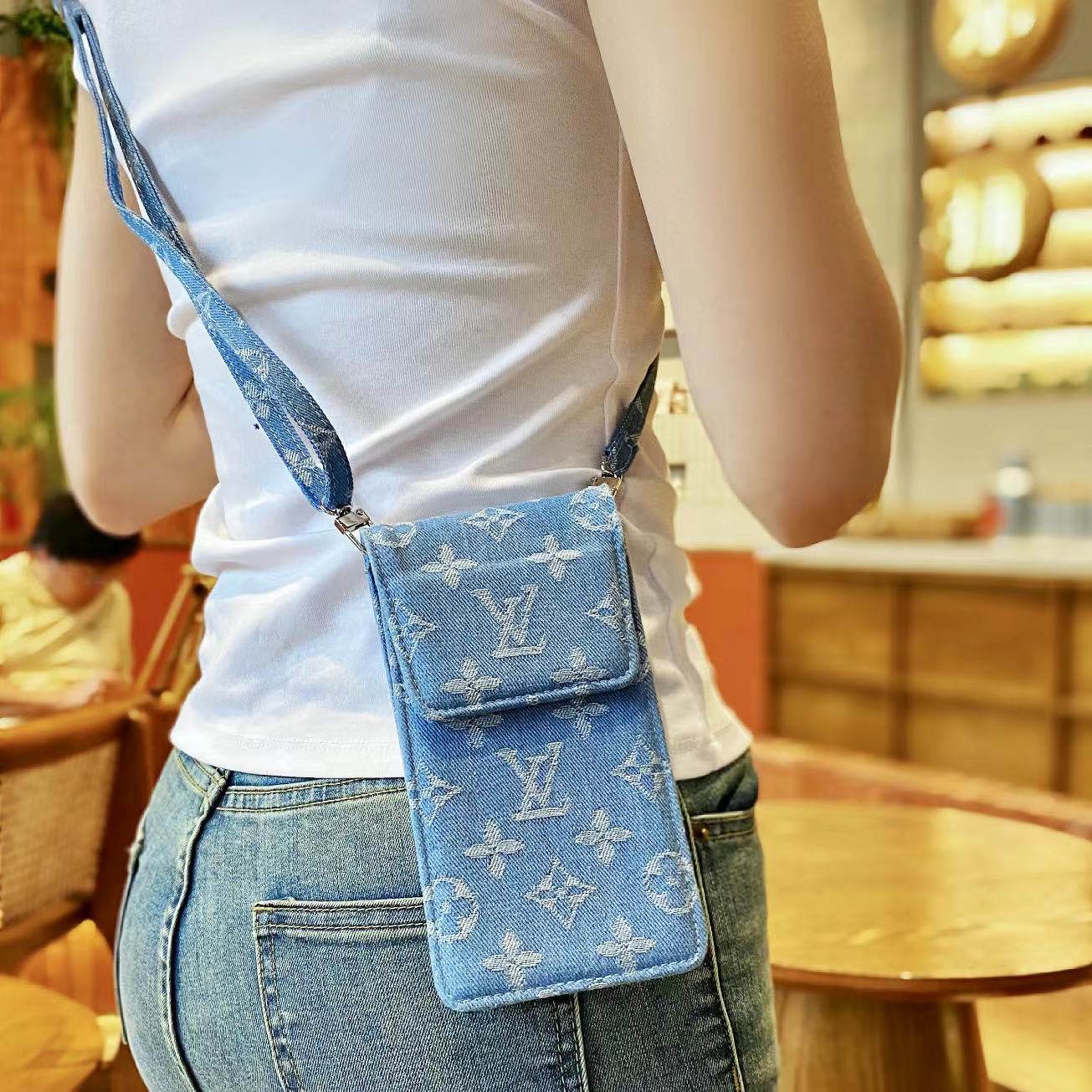 Lou Vintage Denim Crossbody iPhone Case