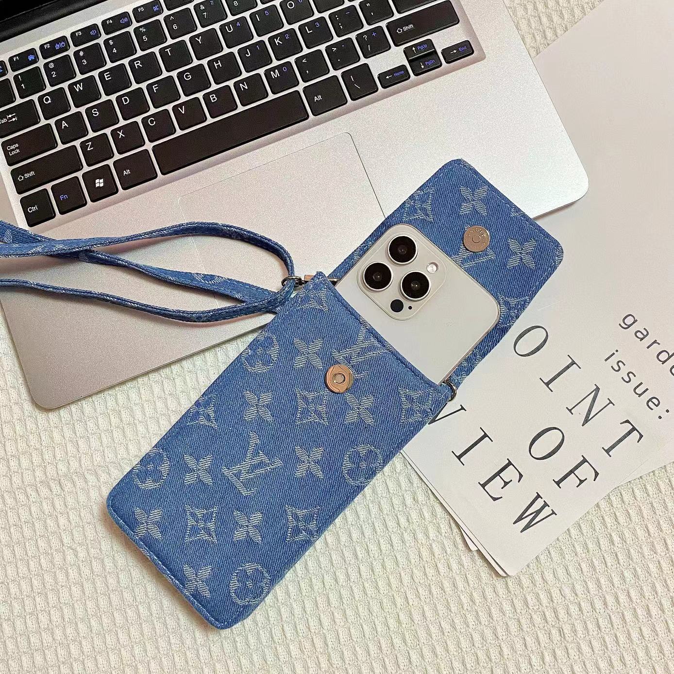 Lou Vintage Denim Crossbody iPhone Case