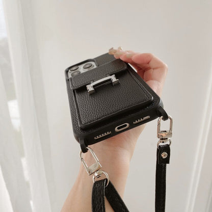 H Card Bag Leather Crossbody iPhone Case