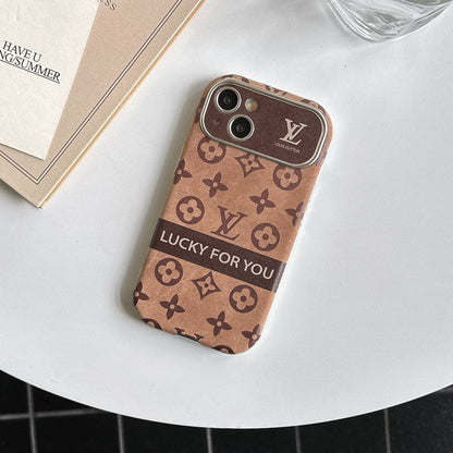 Lou Brown & Black Classic Leather iPhone Case