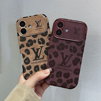 Lou Brown & Purple Color Leather iPhone Case