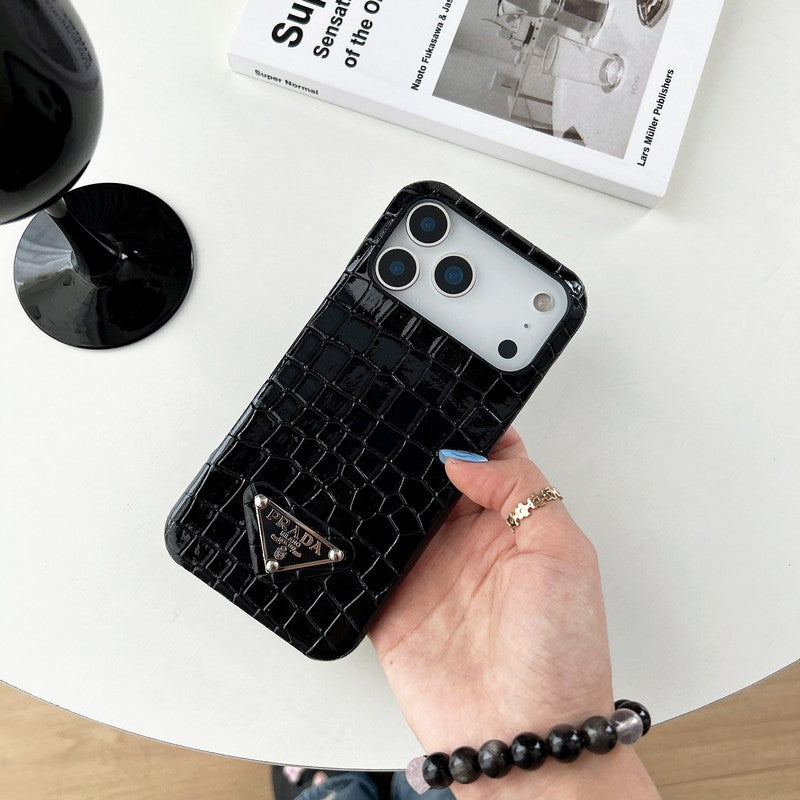 Pra Color Card Bag Crocodile Leather iPhone Case