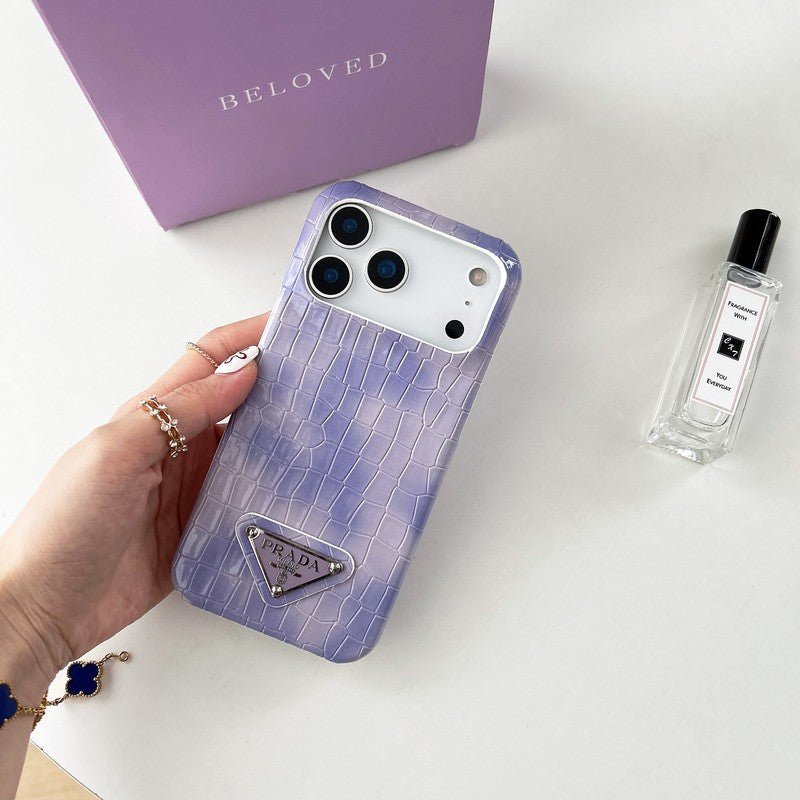 Pra Color Card Bag Crocodile Leather iPhone Case