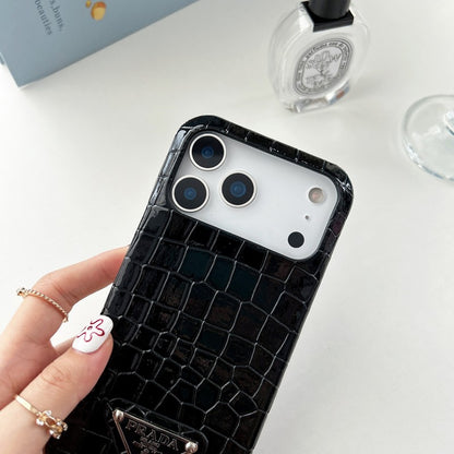 Pra Color Card Bag Crocodile Leather iPhone Case
