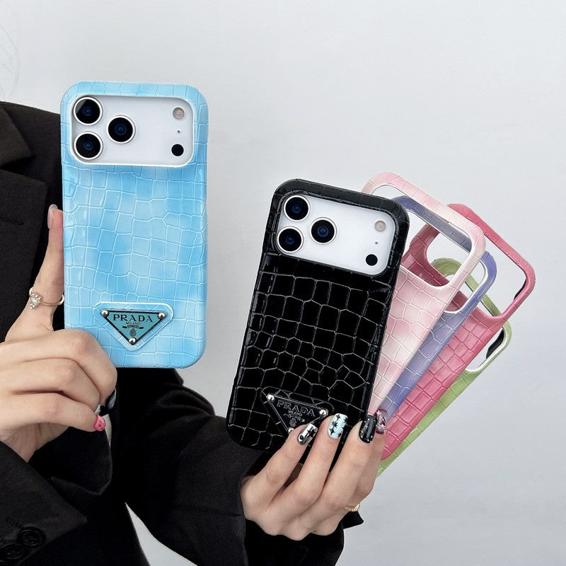 Pra Color Card Bag Crocodile Leather iPhone Case