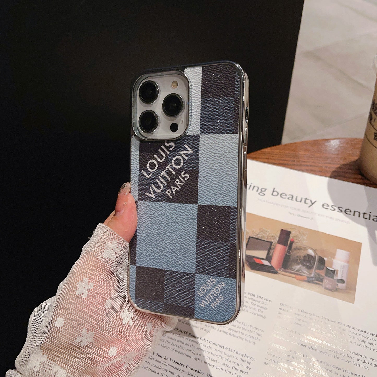 Lou Lattice Leather iPhone Case