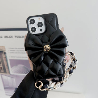 CC Crossbody Scarves Leather iPhone Case