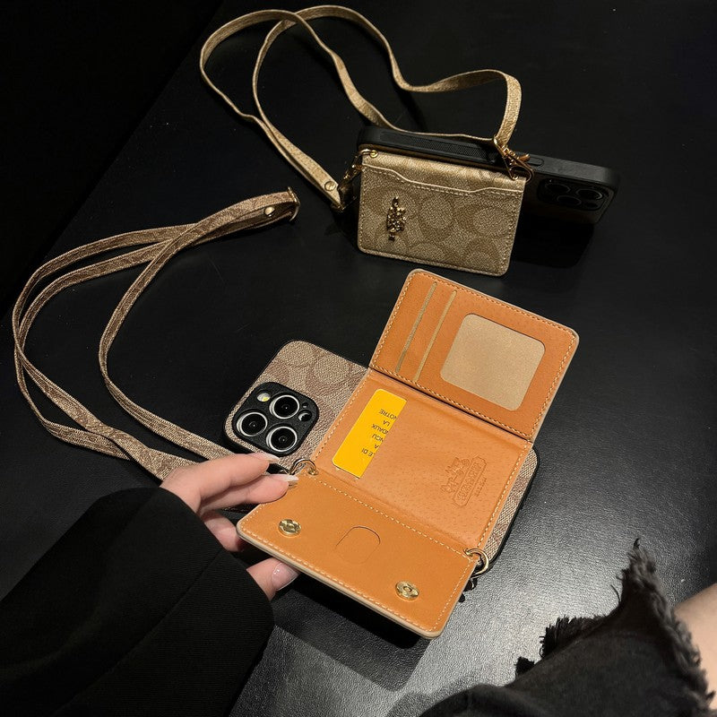 Coa Classic Color Card Bag Chain iPhone Case