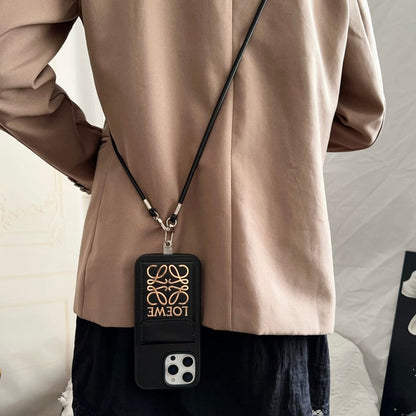 Loe Black & Brown Card Bag Crossbody iPhone Case