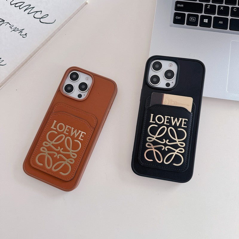 Loe Black & Brown Card Bag iPhone Case