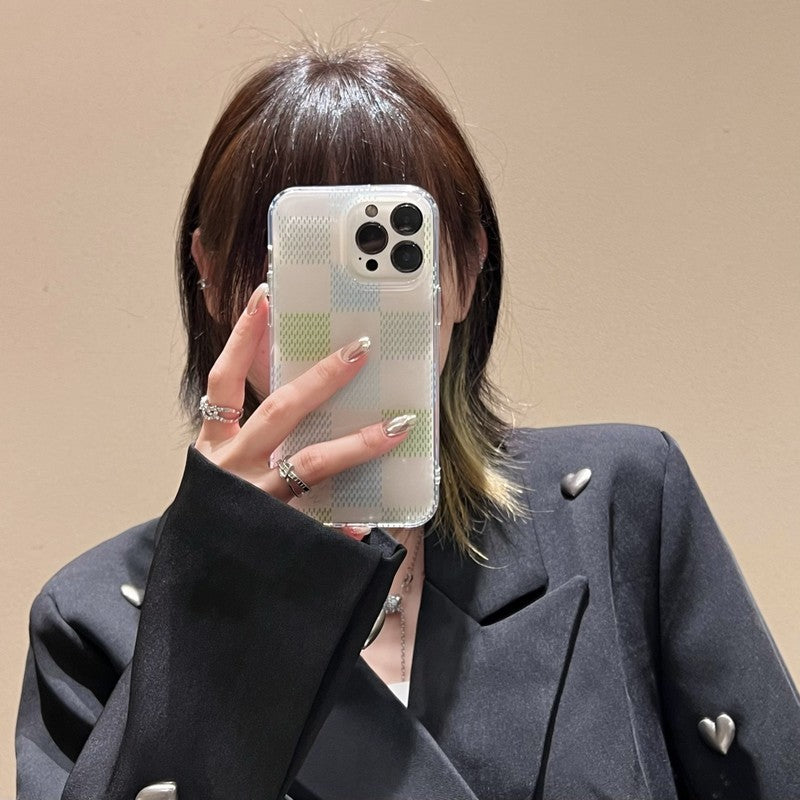 Lou Pink & Blue Checkerboard iPhone Case