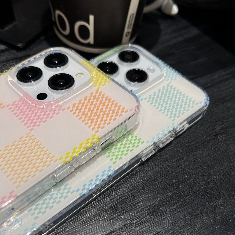 Lou Pink & Blue Checkerboard iPhone Case