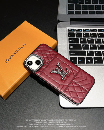 Lou Rhombus Leather iPhone Case